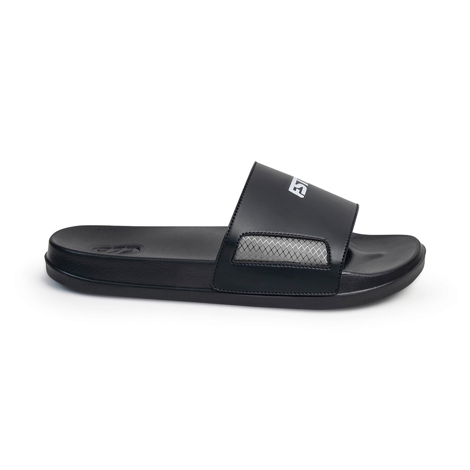 DAZZLE GREY ORIGINAL x FOOTSTEP Sandal Casual Hitam Pria Sendal Slide Jalan Santai Harian Slippers Hangout Main Kondangan Lebaran Slop Selop Karet Premium Slip On Remaja Dewasa Flip Flop Kerja Formal Sport Fashion Footwear Keren Terbaru Kekinian Branded