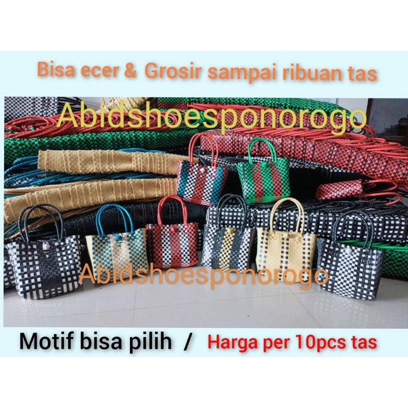 Tas souvenir | tas anyaman plastik | tas murah grosir  harga per 10pcs