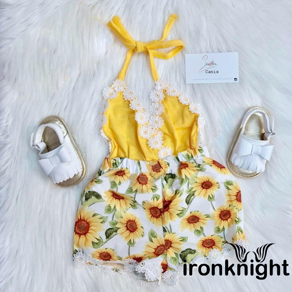 white sunflower romper