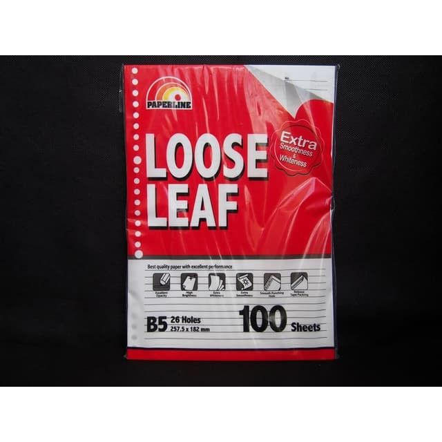 Isi Kertas Binder - Kertas File - Kertas Note Refill Loose Leaf Binder Lubang 26 Ukuran B5 Produk