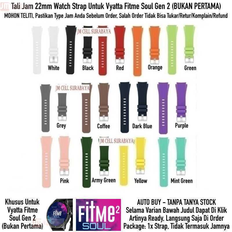 M46 Watch Strap Vyatta Fitme Soul Gen 2 - Tali Jam 22mm Vertical Rubber Silikon