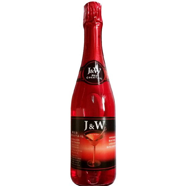 J&W Sparkling Red Cocktail Drink-Minuman Sari Buah 750ml