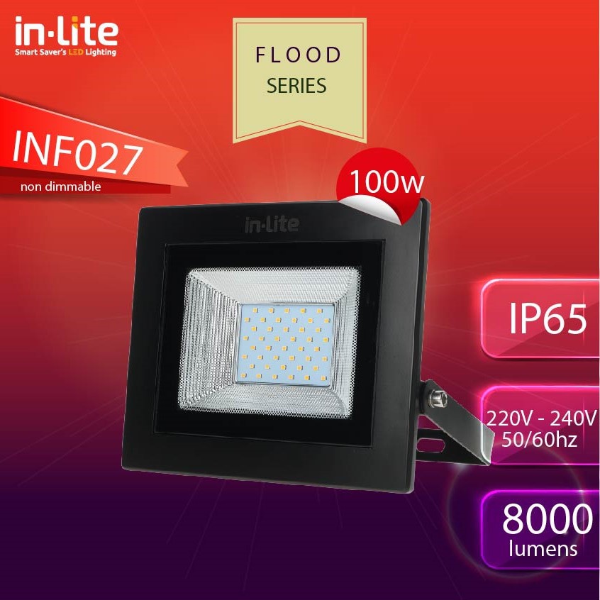 in-Lite LED Lampu Sorot Flood Light Outdoor 100 Watt original