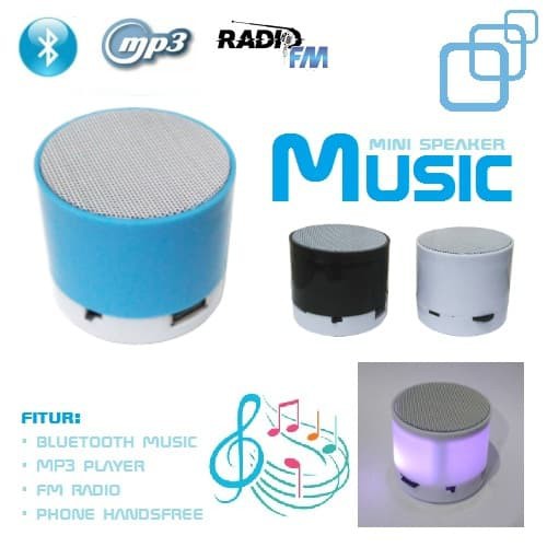 Music Mini Speaker Bluetooth Radio MP3 Player With LED - Speaker