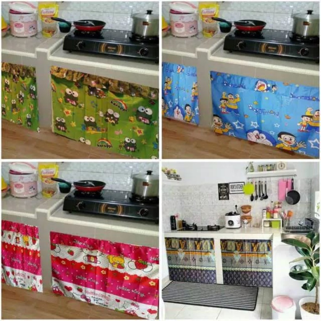(COD) Gorden Kolong Kompor / Tirai Meja Dapur