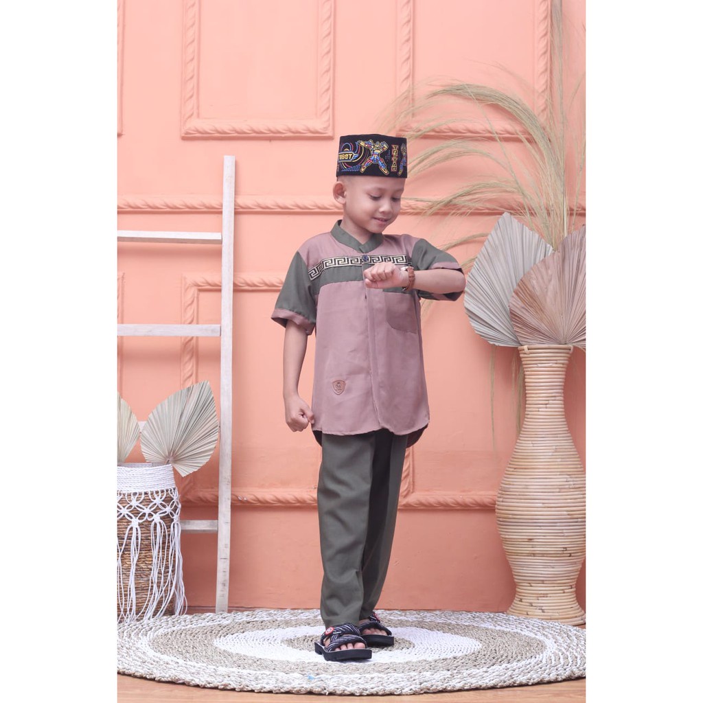 Baju koko anak stelan laki-laki Katun Original Toyobo Koko muslim anak Terbaru Promo koko Pendek