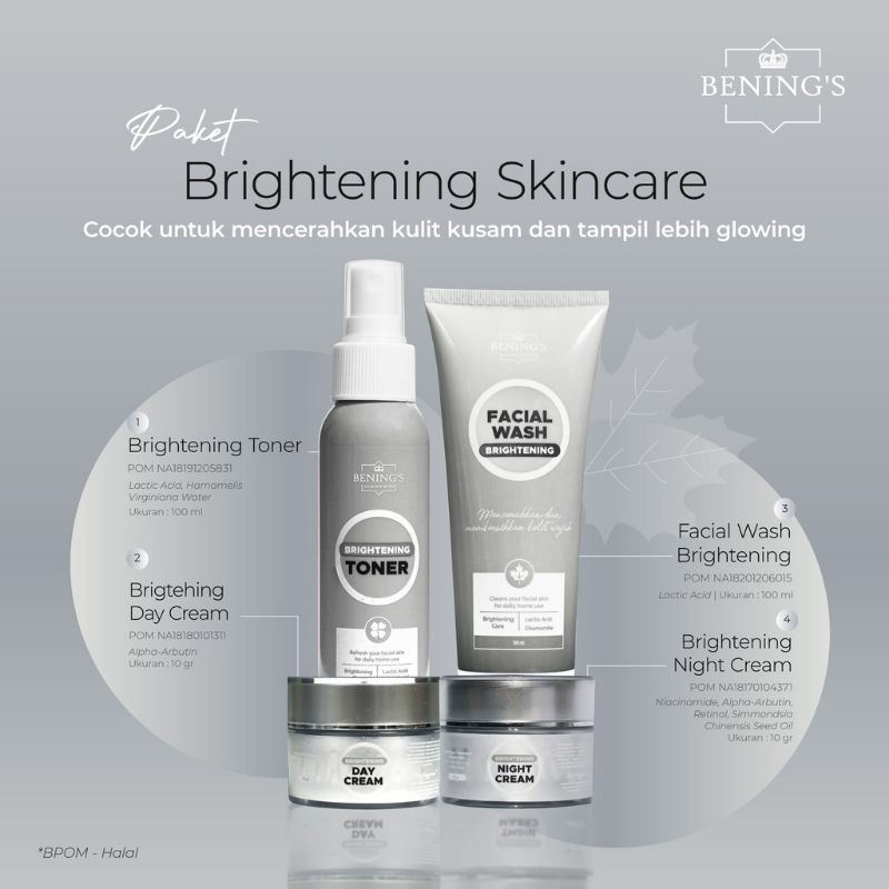 BENING SKINCARE DR OKY PRATAMA PAKET BRIGHTENING/BENINGS CLINIC/BENING SKINCARE-PAKET BRIGHTENING