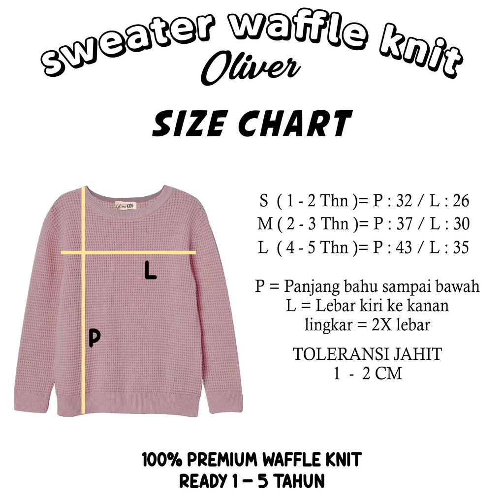 baju hangat anak CREWNECK ANAK jaket anak sweater anak waffle knit waffle uni*lo 1 - 5 tahun