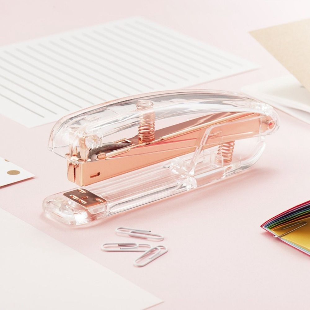 Lanfy Stapler Kertas Bahan Metal Warna Rose Gold Untuk Kantor / Sekolah