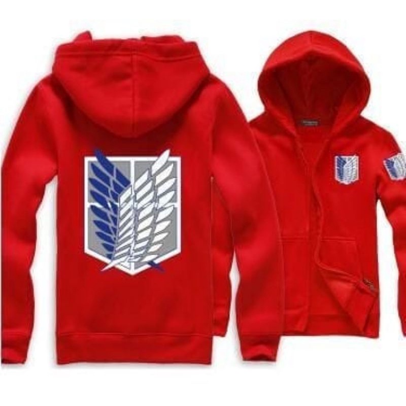 jaket anime  aot attack on titan snk singeki no kyojin merah