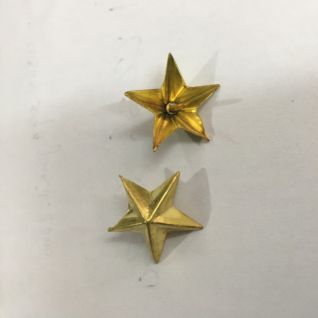 Pin Bintang 1,5cm dan 2cm - Bintang Logam Warna Emas - Pin Bintang Jarum - Pin Bintang Kaki
