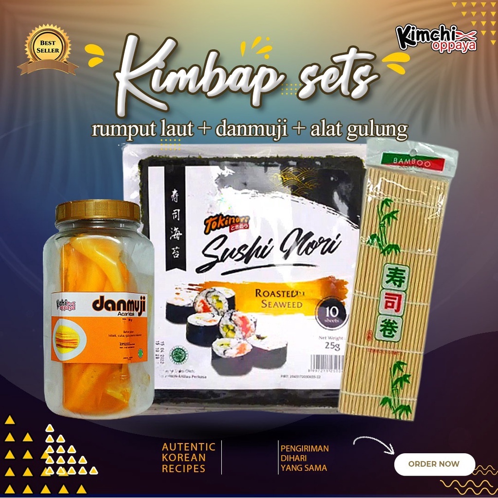 

Paket Hemat Set Kimbab Sushi Korea Halal Tokinori Acar Damuji Roll Sushi Kimbap