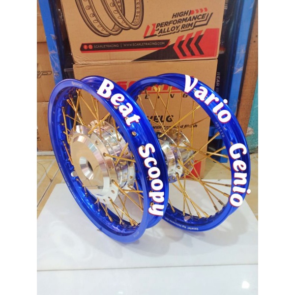 Velg Jari Jari 1Set Ring 14 Velg Scarlet Untuk Motor Beat Scoopy Genio Spacy Vario110