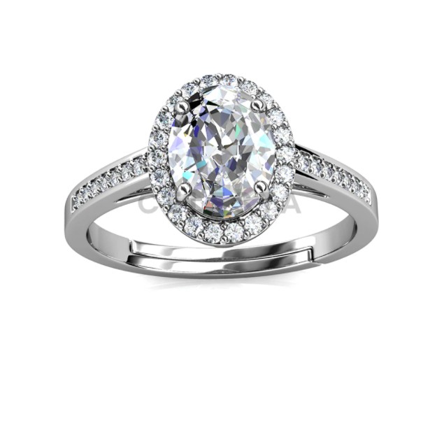 [GRA DIAMOND SERTIFIKAT] La Reine ring - 1 carat cincin berlian Moissanite diamond with 925 silver