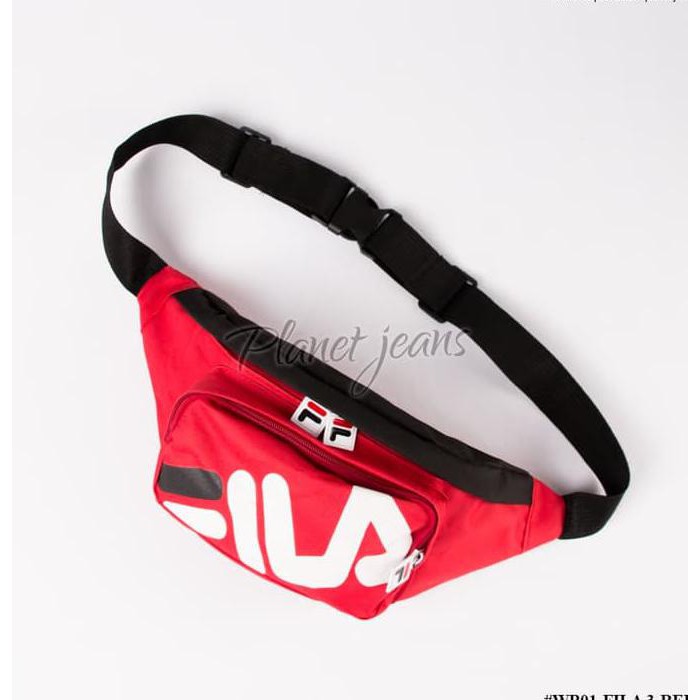Waist Bag Fila pria wanita bum waistbag tas selempang kecil sling bag - Merah