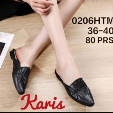 SANDAL SLOP WANITA KARIS ALL BLACK