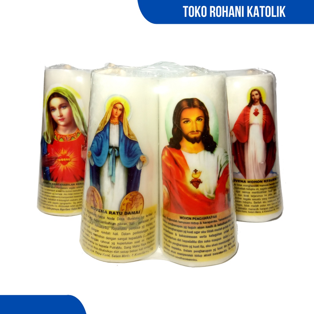 LILIN DOA - LILIN GELAS 12 CM / LILIN DOA KATOLIK / LILIN ALTAR