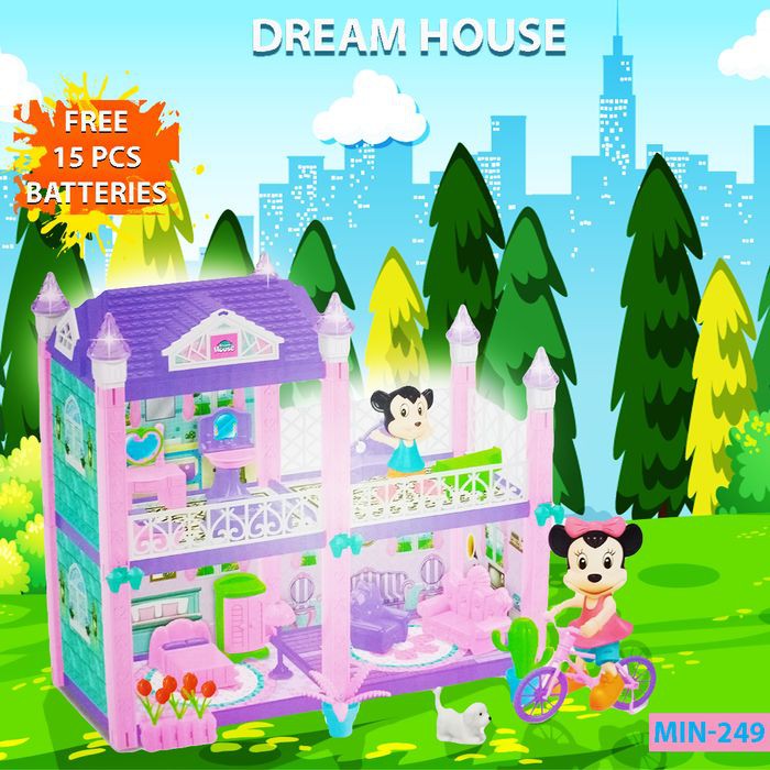 DREAM HOUSE rumah boneka mainan mickey bongkar pasang MIN-249 | Shopee