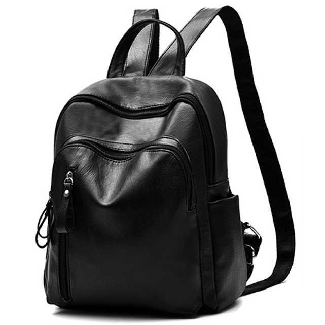 Tas Ransel Kulit Vintage Wanita - Hitam