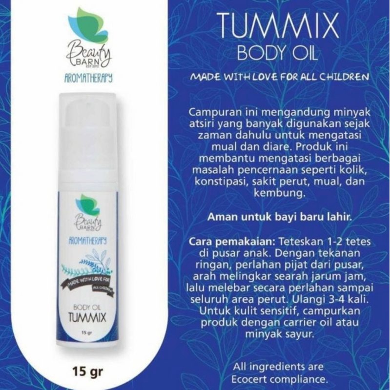 BEAUTY BARN TUMMIX 5ml utk pencernaan mual kolik kembung masuk angin