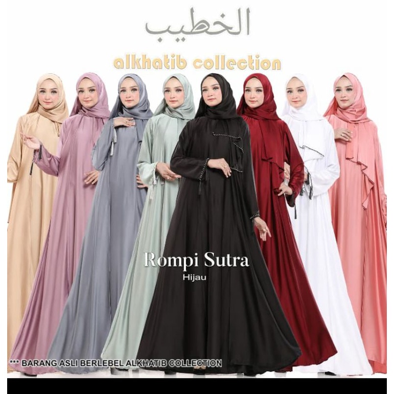 ABAYA ROMPI SUTRA by ALKHATIB COLLECTION (Abaya Rompi Kain Sutra)