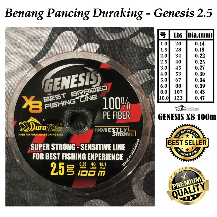 Benang / Senar Pancing Duraking Genesis PE 2.5