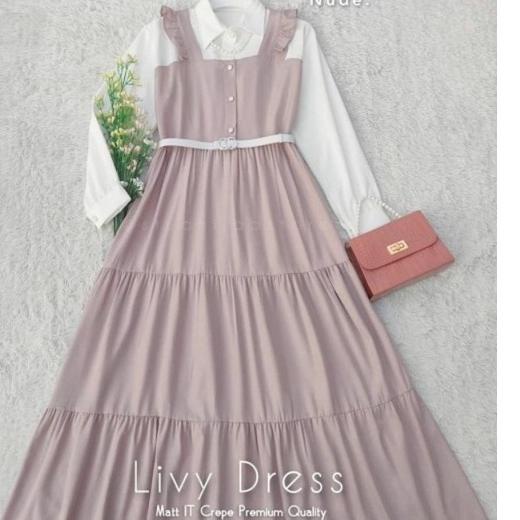 Terbaru.. Gamis terbaru 2021 termurah / LIVY DRESS / Gamis remaja dewasa kekinian korean style