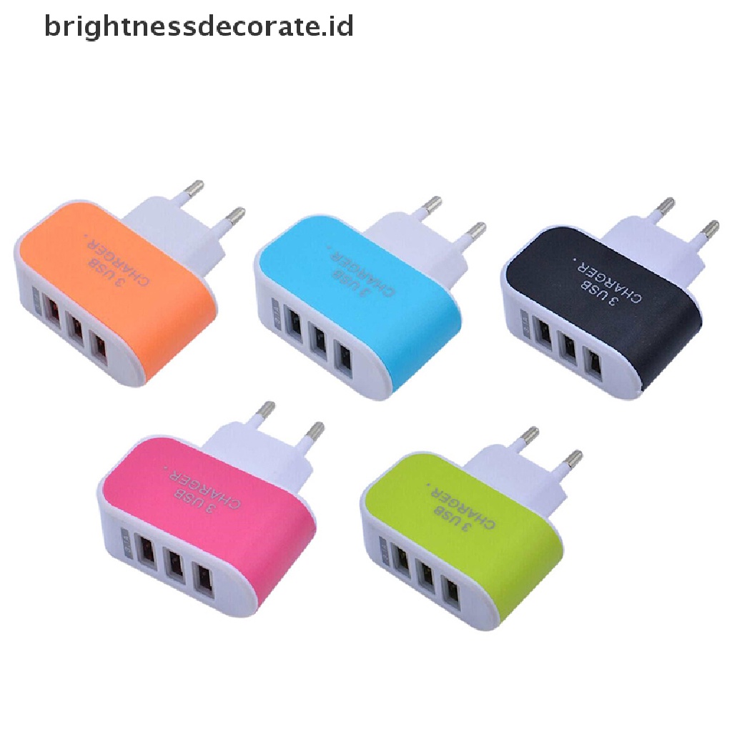 (Birth) Adapter Charger Dinding 3 Port Usb 3.1a Fast Charging Plug Eu (Id)