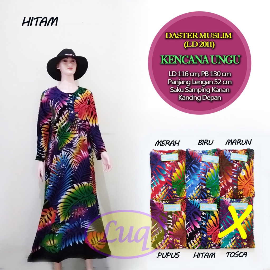 Daster Muslim Batik Kencana Ungu LD 2011