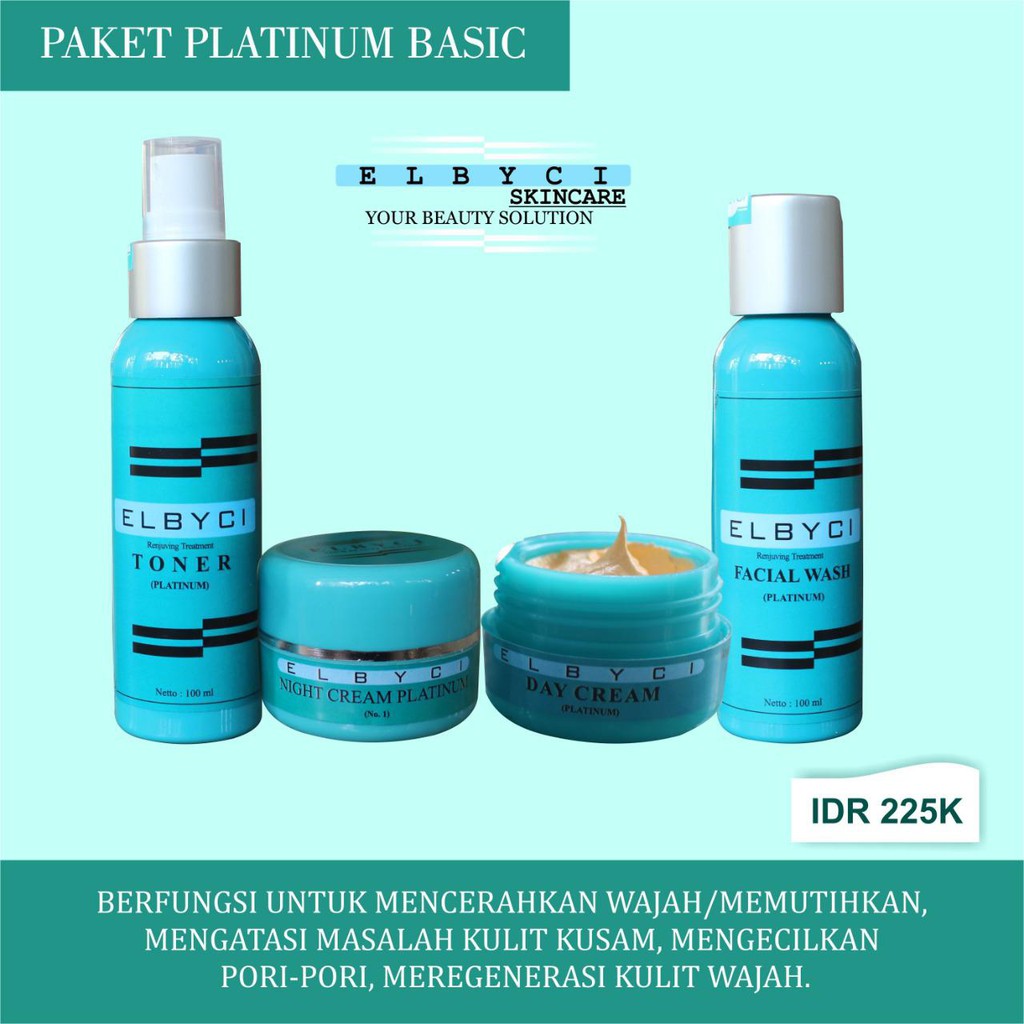 Paket Platinum Elbyci - Cream Pemutih Wajah Bumil Busui Ibu Hamil BPOM Aman Tanpa Pengelupasan-1