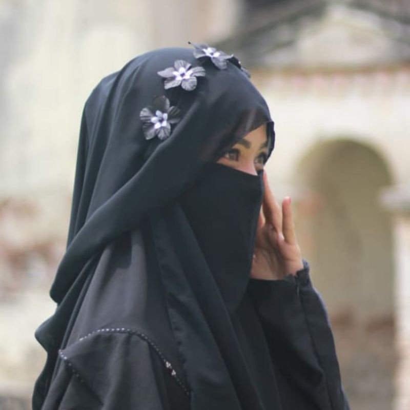 Niqab Veil Bunga 05 Niqob Cadar Murah Berkualitas