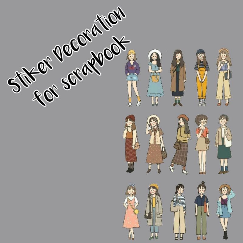 

15pcs stiker ootd for jurnal scrapbook