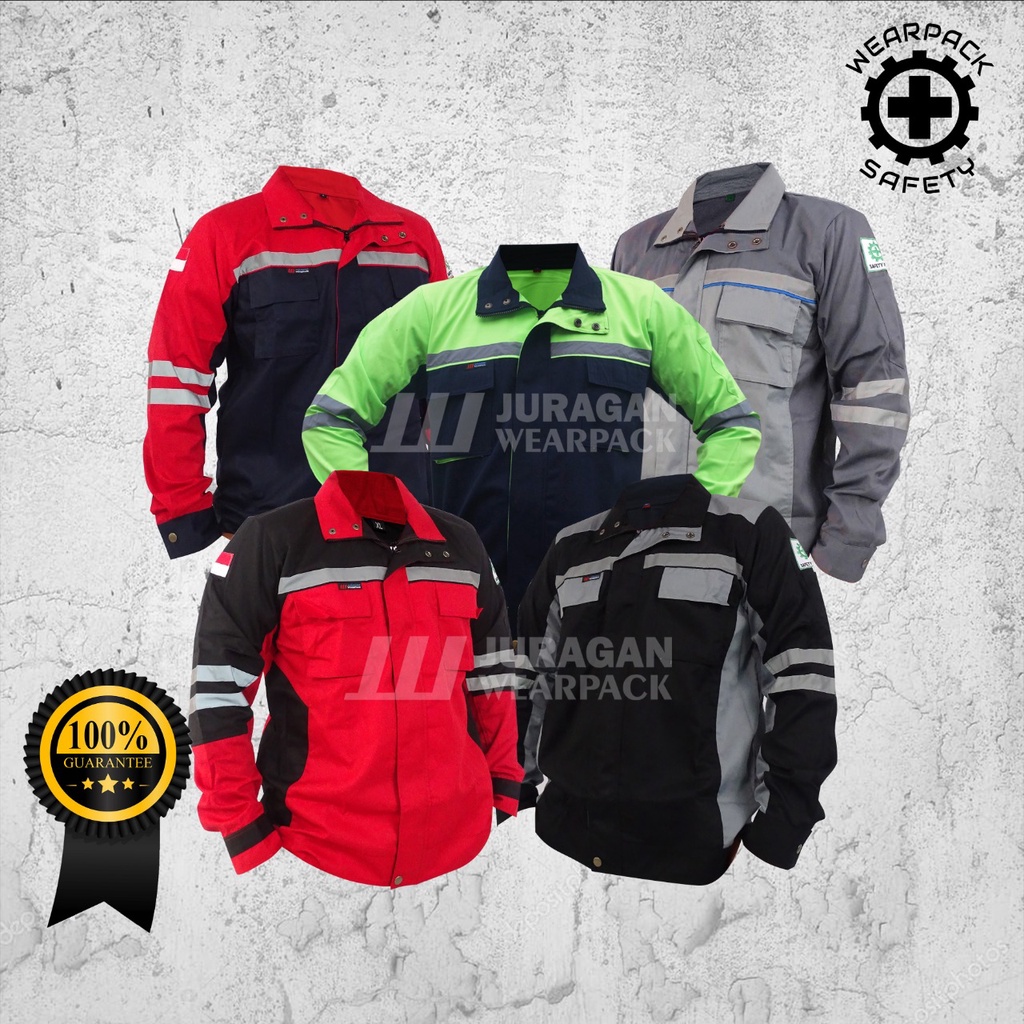 Wearpack Semi jaket / Baju Kerja Safety K3 / Baju Safety Lengan Panjang