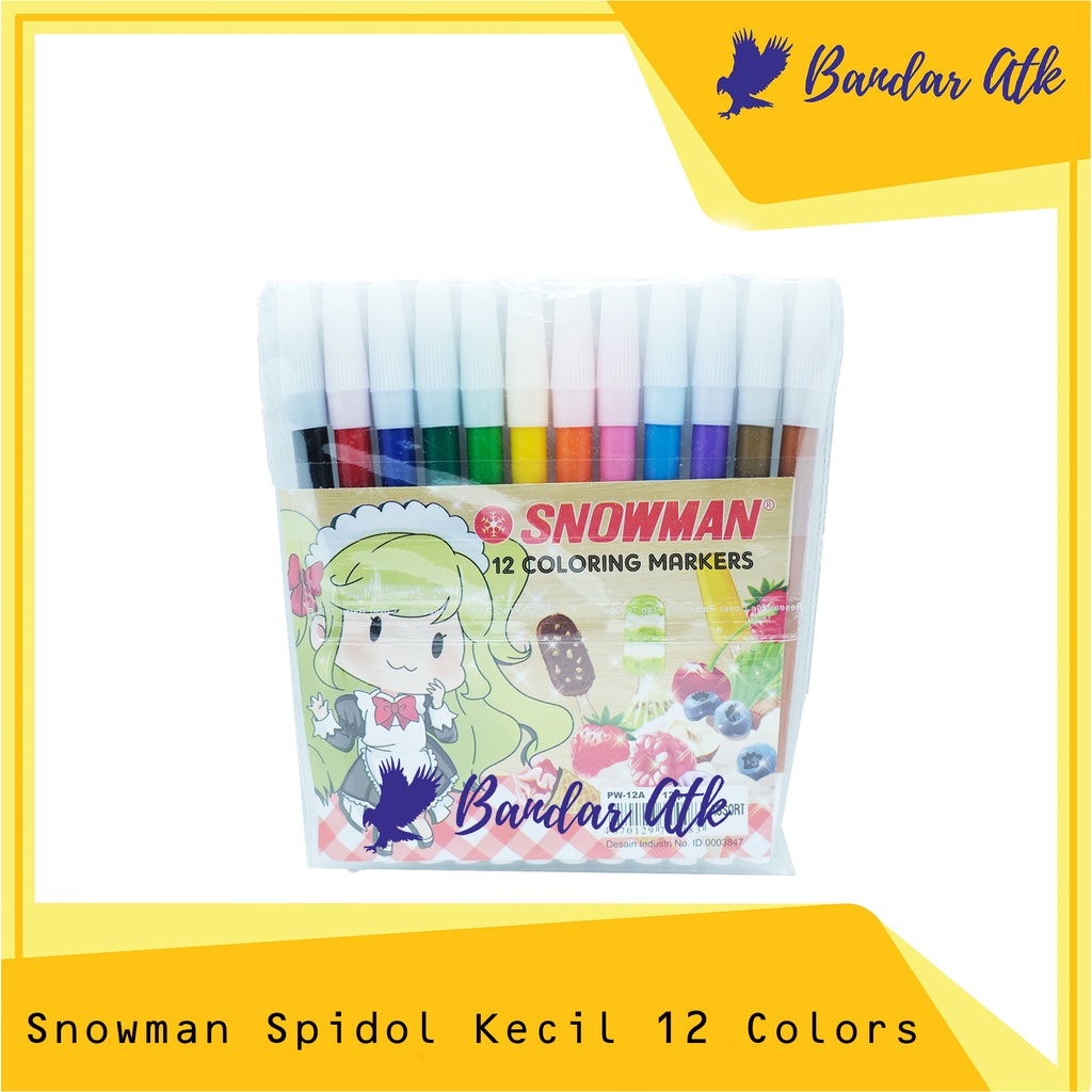 

Spidol kecil snowman marker 12 warna sign pen [1 SET]