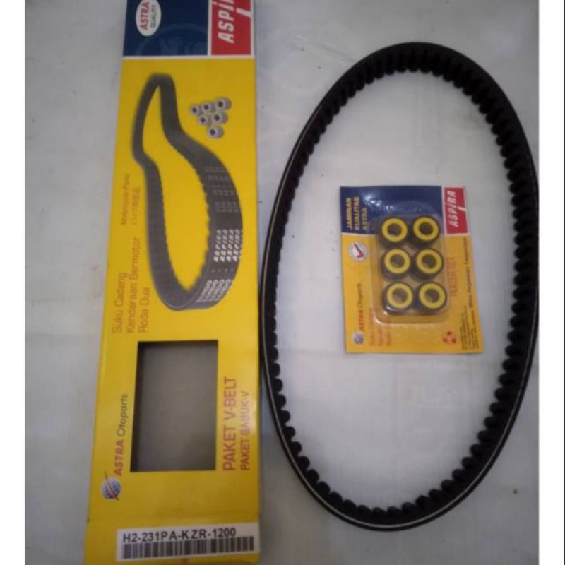 van belt plus roller Honda vario 125 cc asli merk aspira by PT.astra otopart