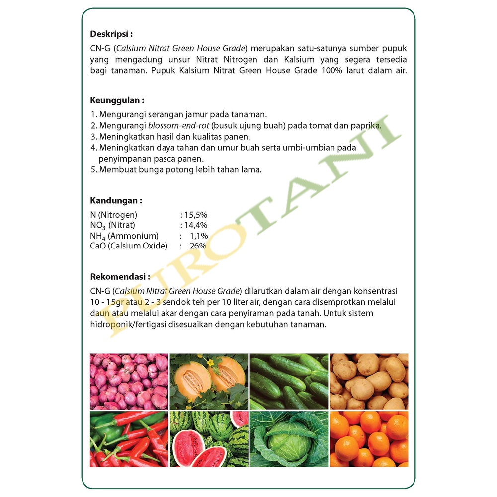 Pupuk CNG CN-G Kalsium Nitrat Pak Tani 1 KG