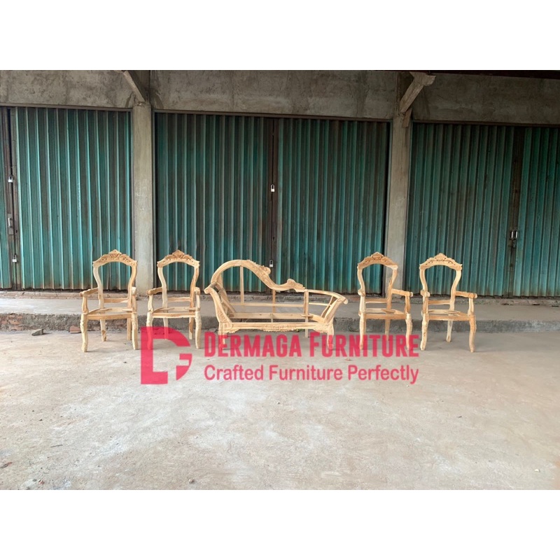 SET LOIS 2D SAYAP 1 SOFA 4 KURSI SOFA TAMU SOFA PELAMINAN DEKORASI DERMAGA FURNITURE JEPARA