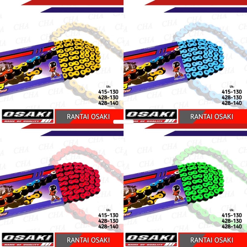 Rantai OSAKI Warna 415 428 130L Rantai Sepeda Motor Warna Yellow Red Green Blue FOURSIX_46