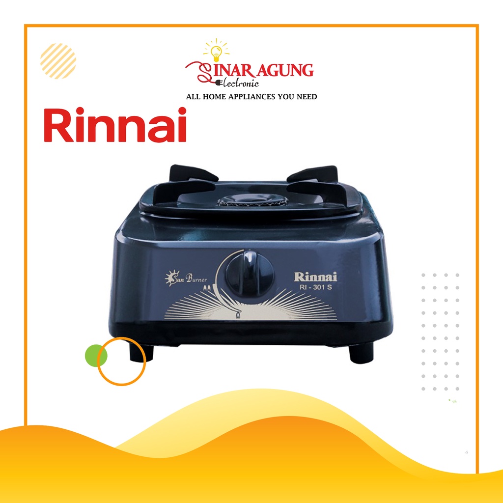 KOMPOR GAS RINNAI RI 301S / RI 301 S [1 TUNGKU] (GARANSI RESMI)