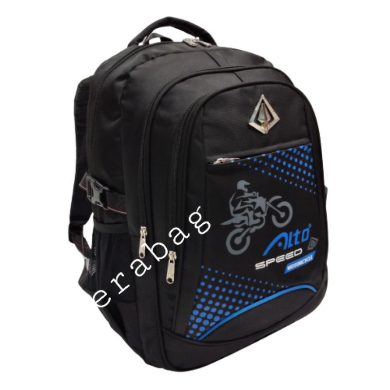 Tas Alto ransel Hitam Kombinasi 740 33 Backpack Laptop Sekolah Alto