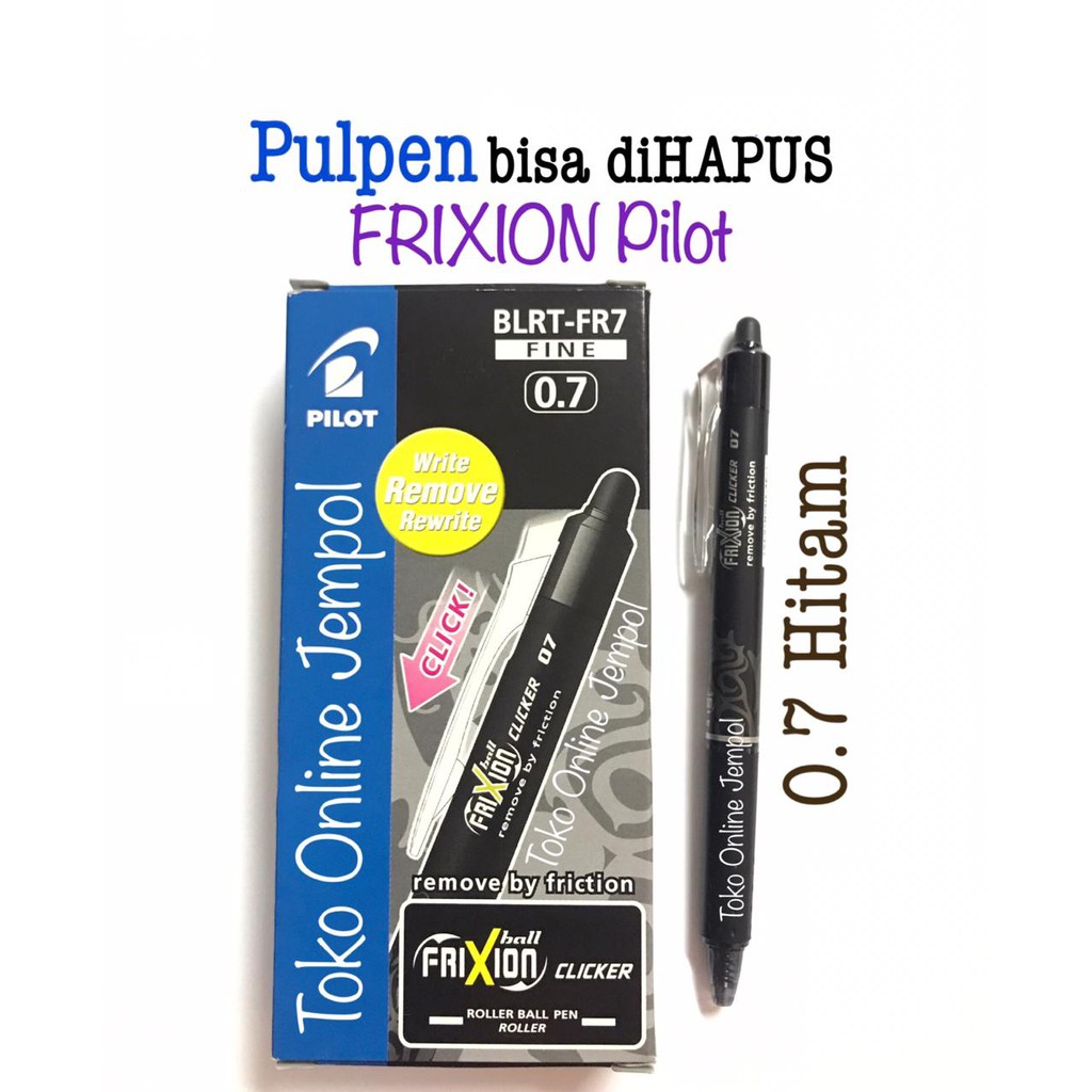 

0.7 HITAM Pulpen Frixion CLICKER Erasable bisa hapus Pilot pen ATK1099PL