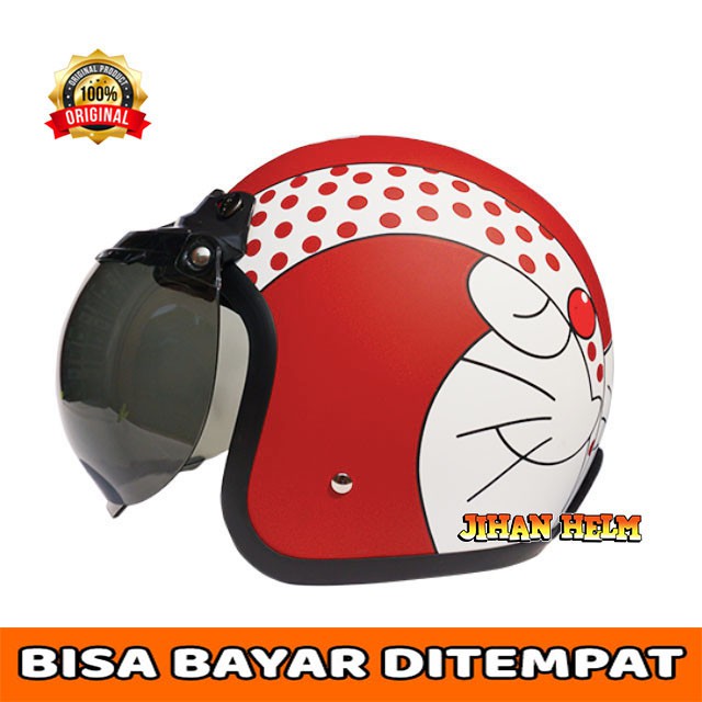 HELM / BOGO / BOGO JM / HELM BOGO JM DORAEMON RED DOFF TERBARU