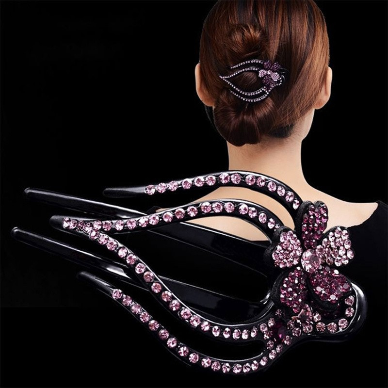 Large Alligator Clips Hair Crystal Rhinestone Hair Claw Clamp Hairpin Women