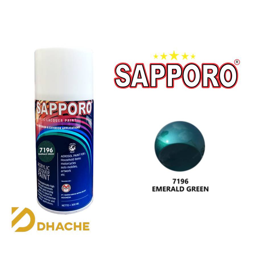 Cat Semprot Sapporo 7196 Green Emerald Cat Semprot Saporo Paint Hijau Zamrud 300ml