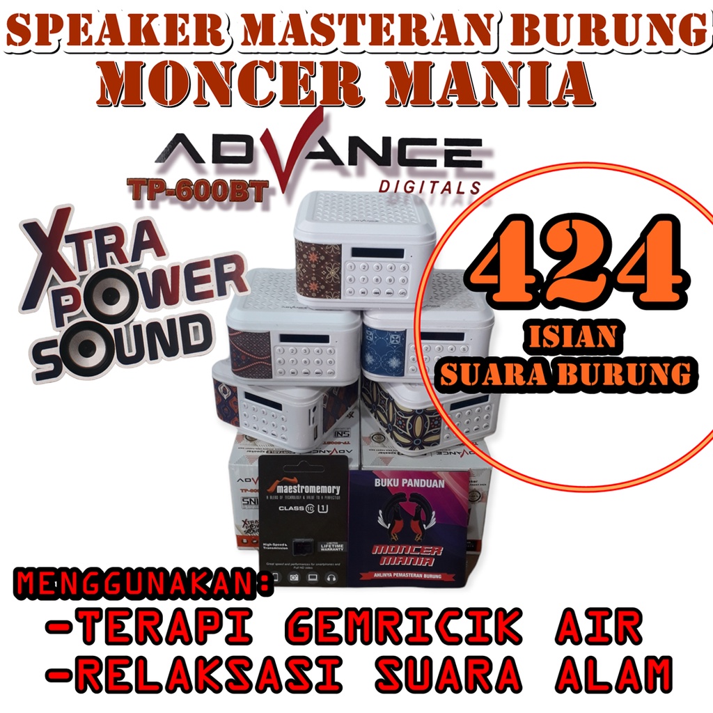 Speaker Advance Tp600bt Mp3 Masteran 424 Isian Suara Burung Moncer Mania