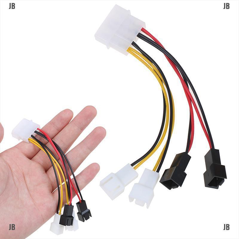 ❥JB'PC 4-Pin Molex/IDE to 3-Pin CPU/Chasis/Case Fan Power Cable Adapter Connector