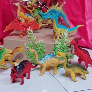 Image of thu nhỏ mainan hewan dinosaurus dino bahan plastik isi 8 dino + pohon - JURASIC PARK #0