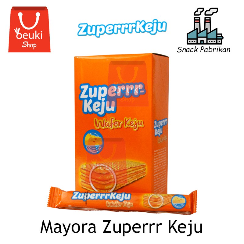 

Mayora Zuperrr Keju Wafer Keju Tinggi Kalsium Keju Banget - 20pcs X 8gr