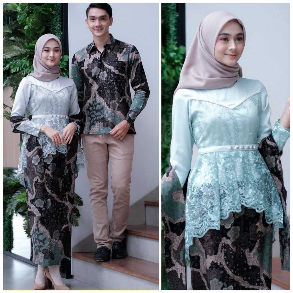 KEBAYA COUPLE SEMI PRANCIS Katun BAHAN KEBAYA SEMI FRANCE CORNELI COUPLE IZARA BATIK COUPLE