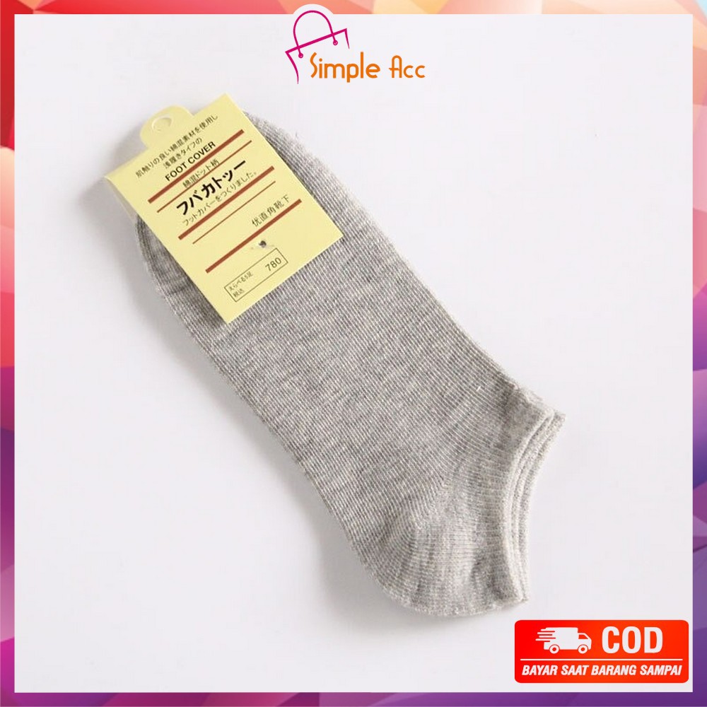 ~COD~ DO-P59 Kaos Kaki Semata Kaki Polos / Kaus Kaki Wanita / Kaos Kaki Ankle Dewasa / Short Socks-ABU TUA